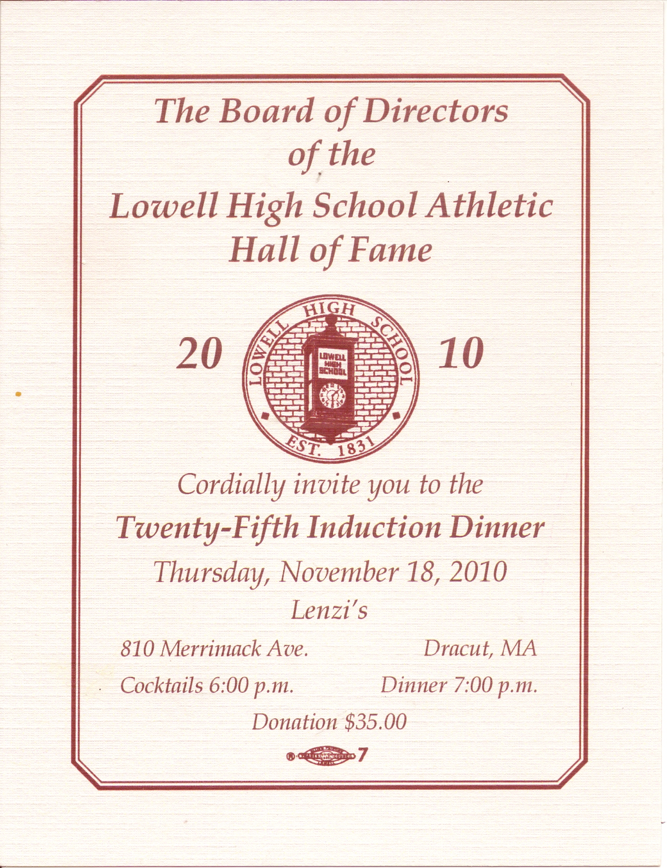 2010 Event, the 25th induction A wonderful trip down memory lane